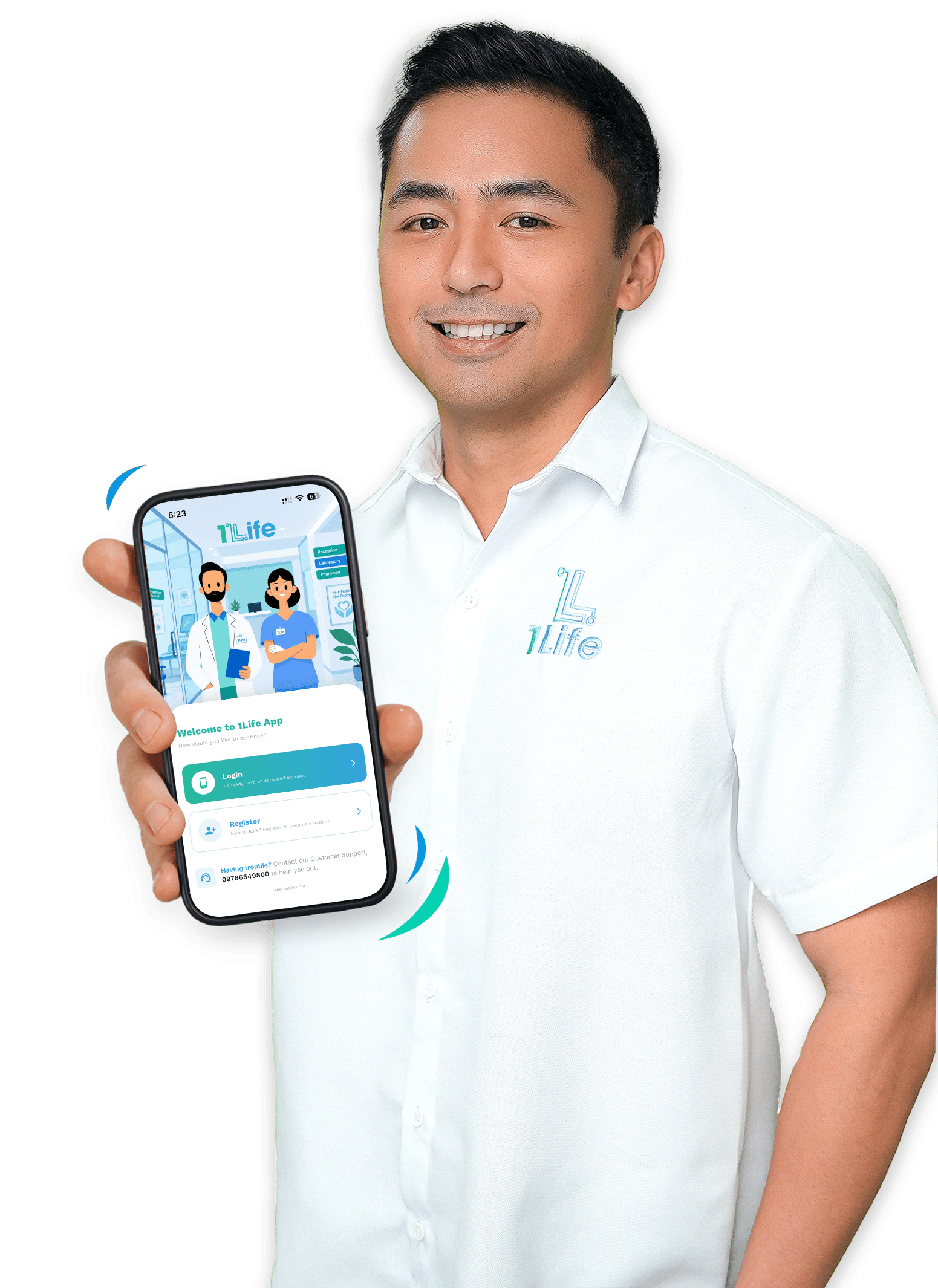 Doctor using the 1Life Health App